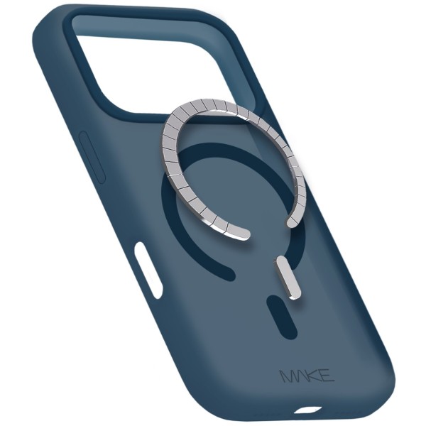 Фото - Чехол для смартфона MAKE for Apple iPhone 17 Pro Max Silicone Aura Magnet Dark Blue (MCLAM-AI17PMDB)